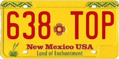 NM license plate 638TOP