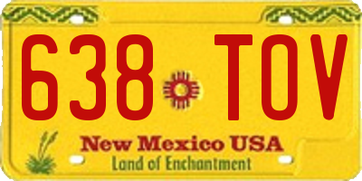 NM license plate 638TOV
