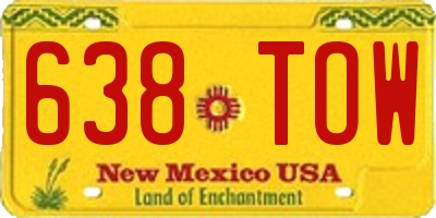 NM license plate 638TOW