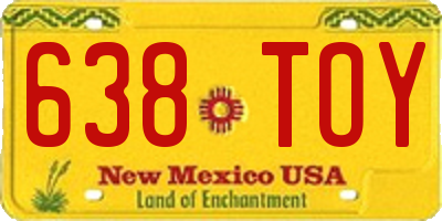 NM license plate 638TOY