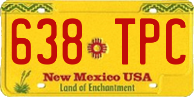 NM license plate 638TPC