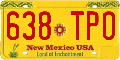 NM license plate 638TPO