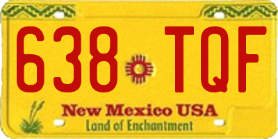 NM license plate 638TQF
