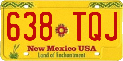 NM license plate 638TQJ