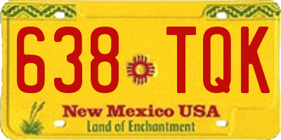 NM license plate 638TQK
