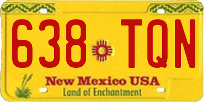 NM license plate 638TQN
