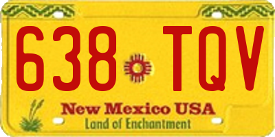 NM license plate 638TQV