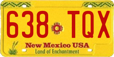 NM license plate 638TQX