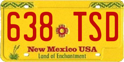 NM license plate 638TSD