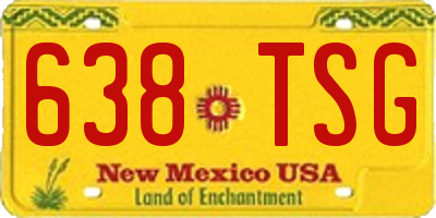 NM license plate 638TSG