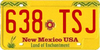 NM license plate 638TSJ