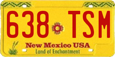 NM license plate 638TSM