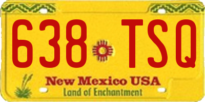 NM license plate 638TSQ