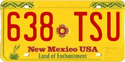 NM license plate 638TSU