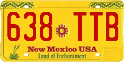 NM license plate 638TTB