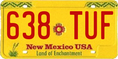 NM license plate 638TUF