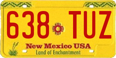 NM license plate 638TUZ