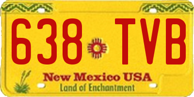 NM license plate 638TVB