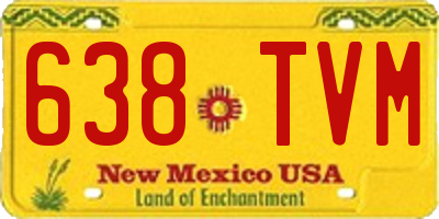 NM license plate 638TVM