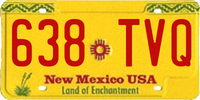 NM license plate 638TVQ