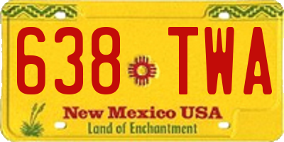 NM license plate 638TWA