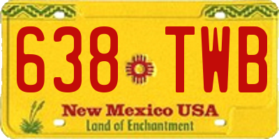 NM license plate 638TWB
