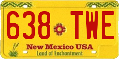 NM license plate 638TWE