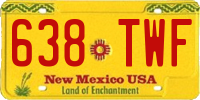 NM license plate 638TWF