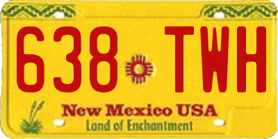 NM license plate 638TWH