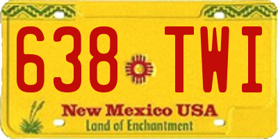 NM license plate 638TWI