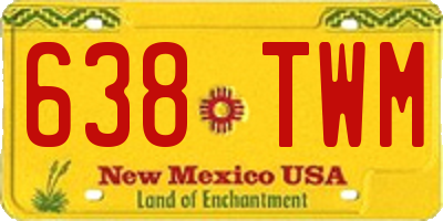 NM license plate 638TWM