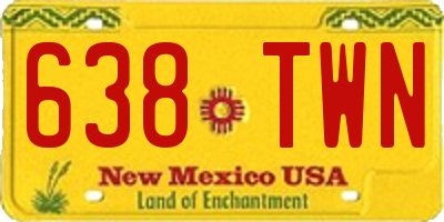 NM license plate 638TWN