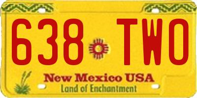 NM license plate 638TWO