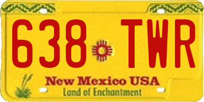 NM license plate 638TWR