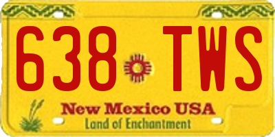 NM license plate 638TWS