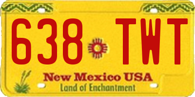 NM license plate 638TWT