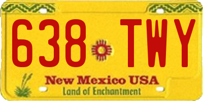 NM license plate 638TWY