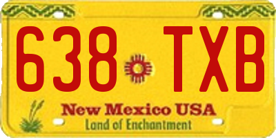 NM license plate 638TXB