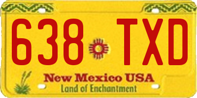 NM license plate 638TXD