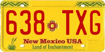 NM license plate 638TXG
