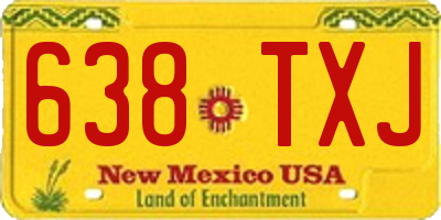 NM license plate 638TXJ