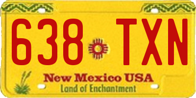 NM license plate 638TXN