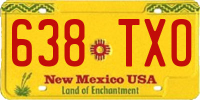 NM license plate 638TXO