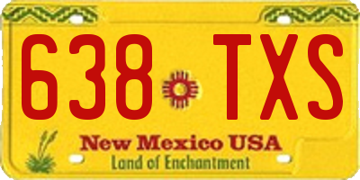 NM license plate 638TXS