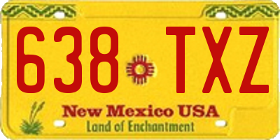 NM license plate 638TXZ