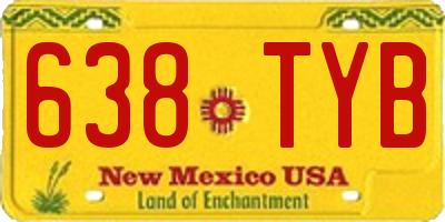 NM license plate 638TYB