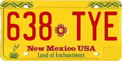 NM license plate 638TYE