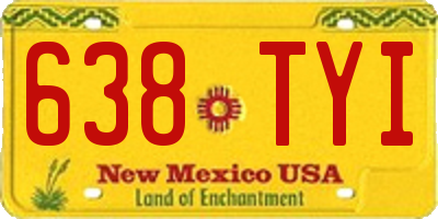 NM license plate 638TYI