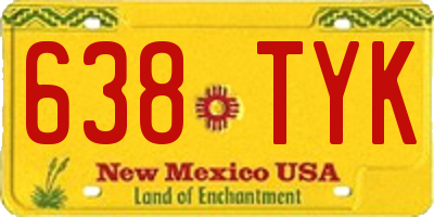 NM license plate 638TYK