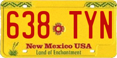 NM license plate 638TYN